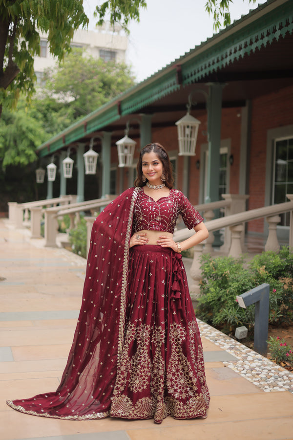 Rangoli Silk Sequined Lehenga Set