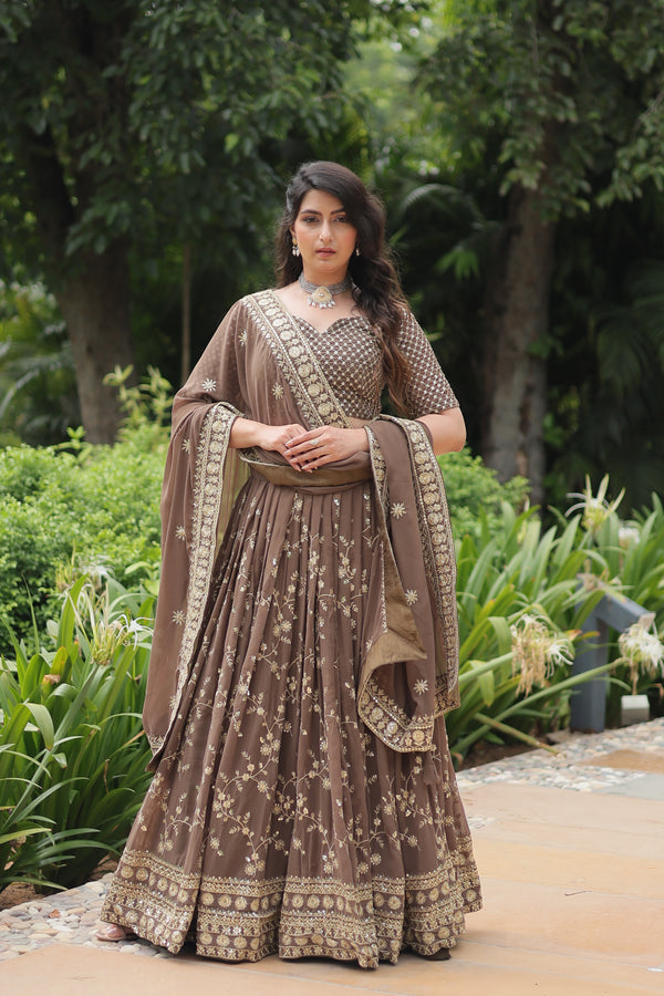 Faux Blooming Embroidered Lehenga – Elegant Design